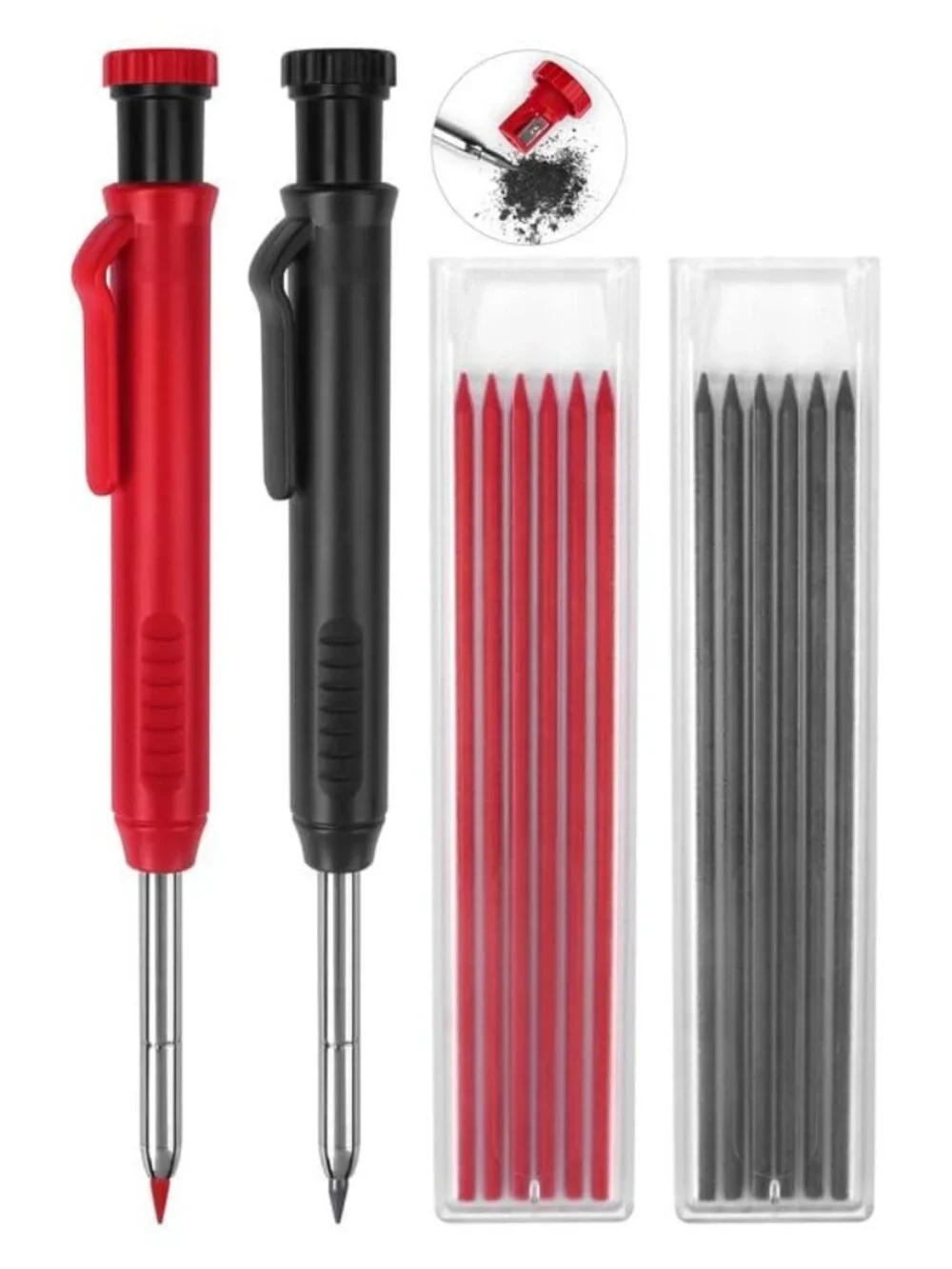 2 Pack Carpenter Pencils Mechanical Pencils with 12 Refills, Construction Pencil
